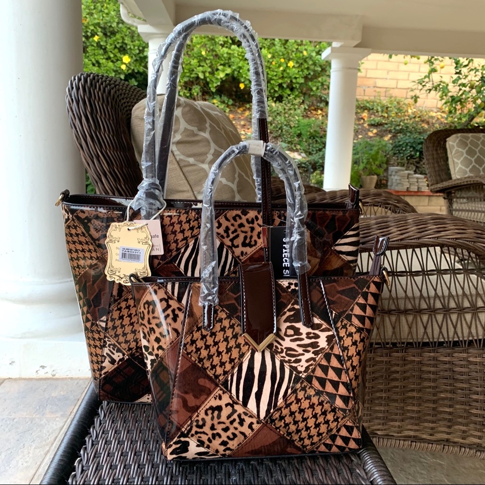 Alyssa 3 Piece set Animal print Bags.